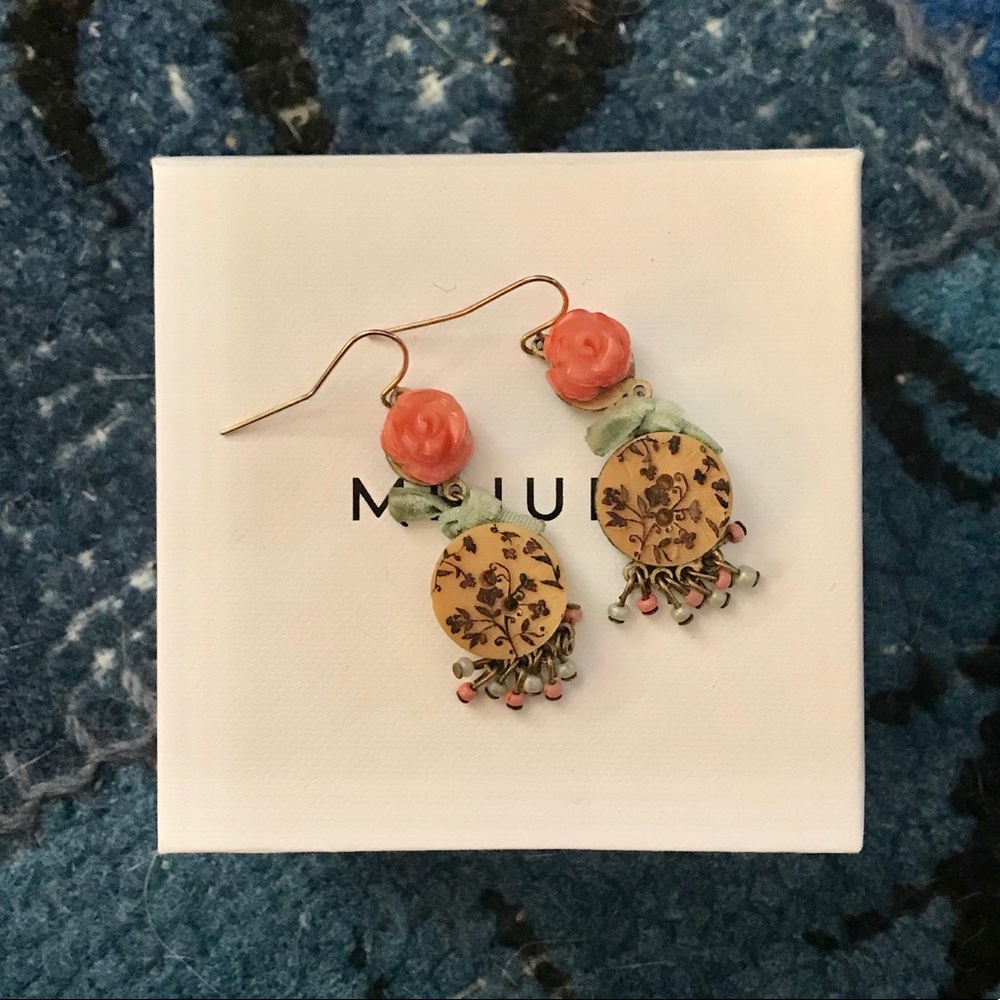 Rose Button Earrings